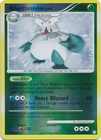 Abomasnow [Reverse Holo] #19 Pokémon Card from Pokemon Mysterious Treasures Set 