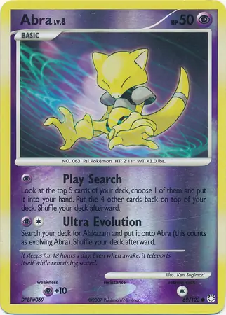 Abra [Reverse Holo] #69 from Mysterious Treasures Pokémon card set