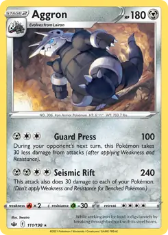 Aggron [HOLO] #111 Pokémon Card from Pokemon Chilling Reign Set 
