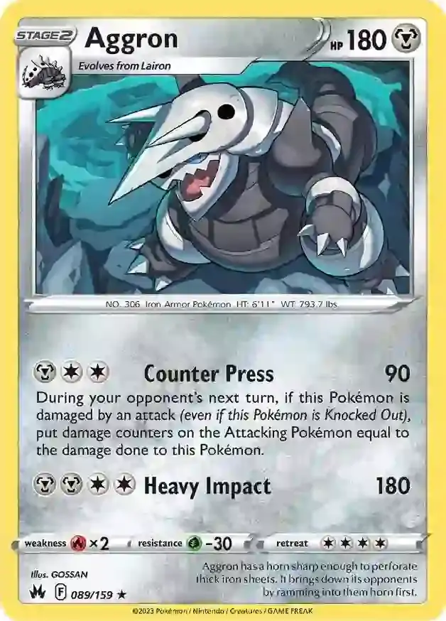 Aggron #89 from Crown Zenith Pokémon card set