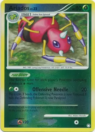 Ariados [Reverse Holo] #20 Pokémon Card from Pokemon Mysterious Treasures Set 
