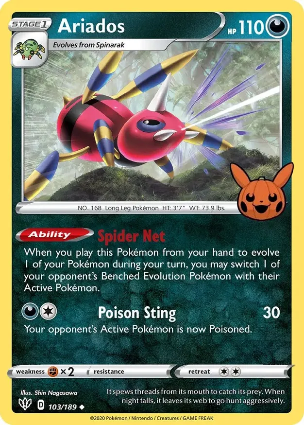 Ariados #103 Pokémon Card from Pokemon Darkness Ablaze Set