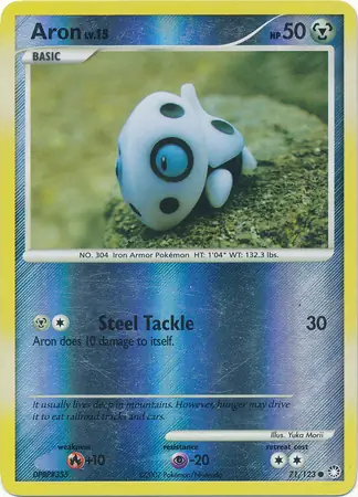 Aron [Reverse Holo] #71 from Mysterious Treasures Pokémon card set