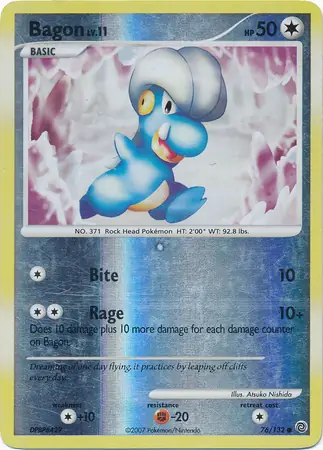 Bagon [Reverse Holo] #76 from Secret Wonders Pokémon card set