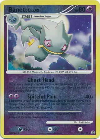 Banette [Reverse Holo] #23 Pokémon Card from Pokemon Secret Wonders Set 