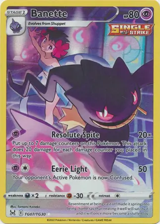 Banette #TG07 Pokémon Card from Pokemon Lost Origin Set