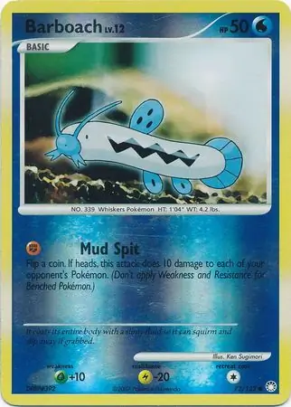 Barboach [Reverse Holo] #72 Pokémon Card from Pokemon Mysterious Treasures Set 
