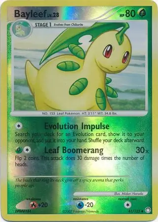 Bayleef [Reverse Holo] #41 from Mysterious Treasures Pokémon card set