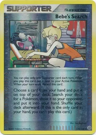 Bebe's Search [Reverse Holo] #119 Pokémon Card from Pokemon Secret Wonders Set 