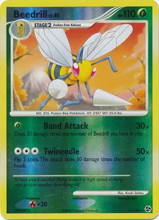 Beedrill [Reverse Holo] #13 from Great Encounters Pokémon card set