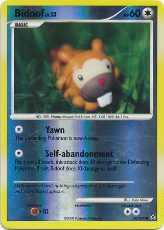 Bidoof [Reverse Holo] #54 Pokémon Card from Pokemon Stormfront Set 