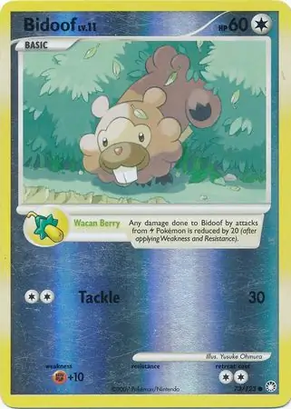 Bidoof [Reverse Holo] #73 from Mysterious Treasures Pokémon card set