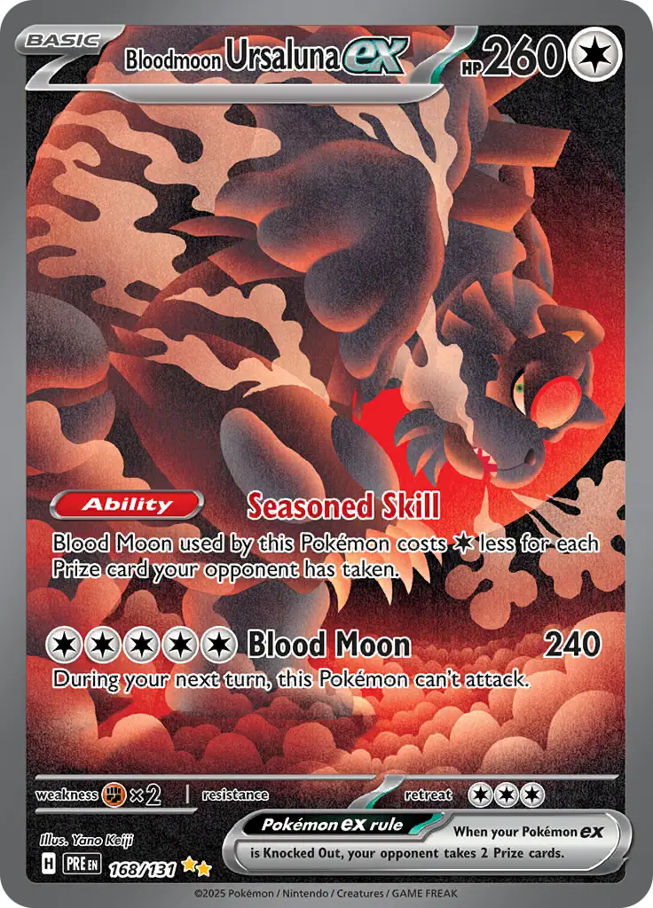 Bloodmoon Ursaluna ex #168 Pokémon Card from Pokemon Prismatic Evolutions Set