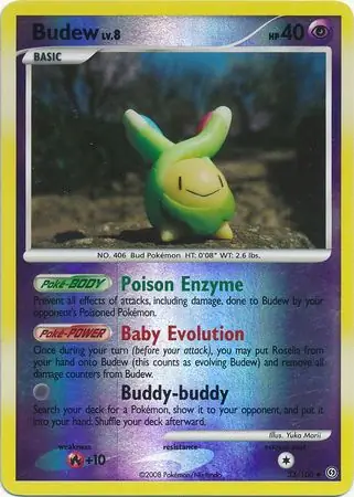 Budew [Reverse Holo] #33 Pokémon Card from Pokemon Stormfront Set 