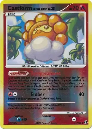 Castform Sunny Form [Reverse Holo] #51 from Legends Awakened Pokémon card set