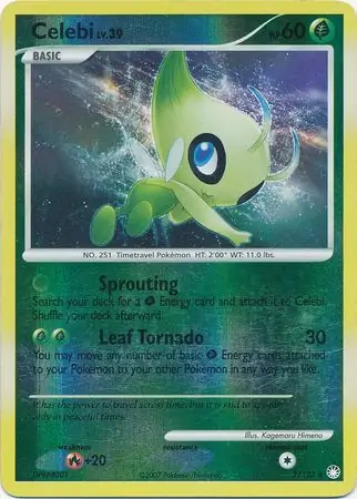 Celebi [Reverse Holo] #7 from Mysterious Treasures Pokémon card set