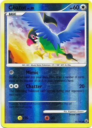 Chatot [Reverse Holo] #55 Pokémon Card from Pokemon Majestic Dawn Set 