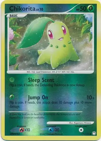Chikorita [Reverse Holo] #77 from Mysterious Treasures Pokémon card set