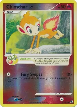 Chimchar [Reverse Holo] #57 Pokémon Card from Pokemon Majestic Dawn Set 