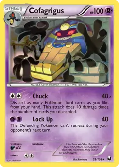 Cofagrigus [Cracked Ice Holo] #52 from Dark Explorers Pokémon card set