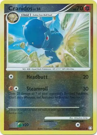Cranidos [Reverse Holo] #43 Pokémon Card from Pokemon Mysterious Treasures Set 