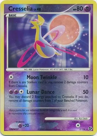 Cresselia [Reverse Holo] #2 from Great Encounters Pokémon card set