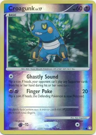 Croagunk [Reverse Holo] #78 Pokémon Card from Pokemon Mysterious Treasures Set 
