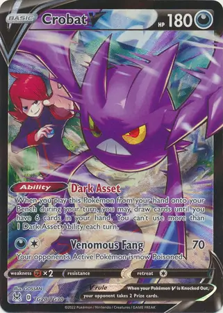 Crobat V #TG20 from Lost Origin Pokémon card set