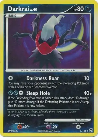 Darkrai [Reverse Holo] #4 from Great Encounters Pokémon card set