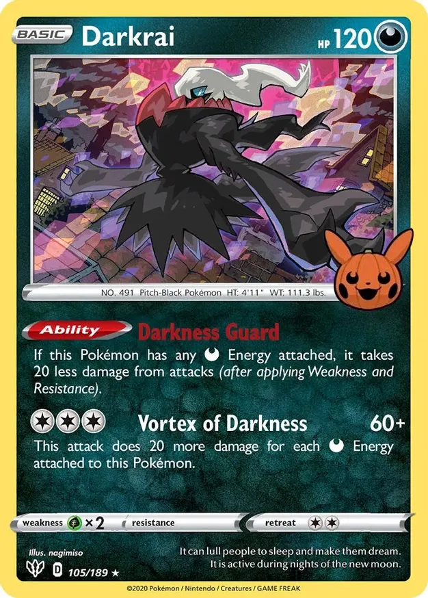 Darkrai [Holo] #105 Pokémon Card from Pokemon Darkness Ablaze Set 