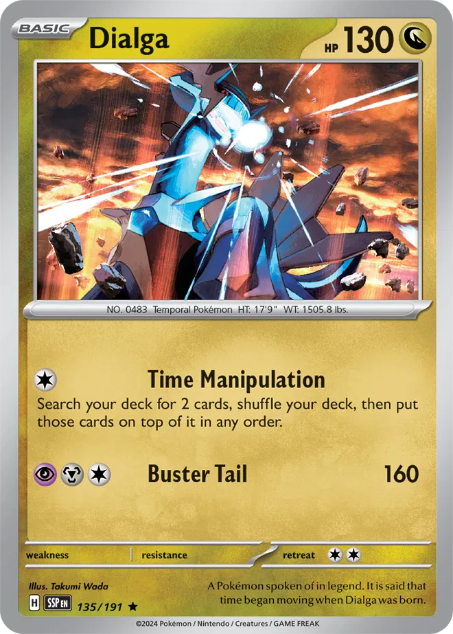 Dialga [Holo] #135 Pokémon Card from Pokemon Surging Sparks Set 