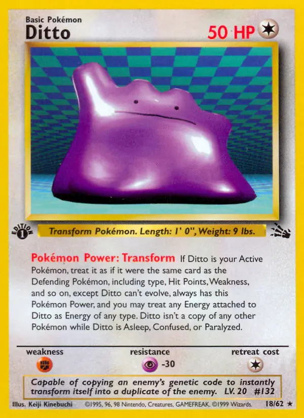Ditto [1999-2000] #18 from Fossil Pokémon card set