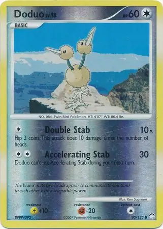 Doduo [Reverse Holo] #80 Pokémon Card from Pokemon Mysterious Treasures Set 