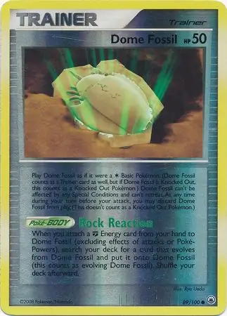 Dome Fossil [Reverse Holo] #89 Pokémon Card from Pokemon Majestic Dawn Set 