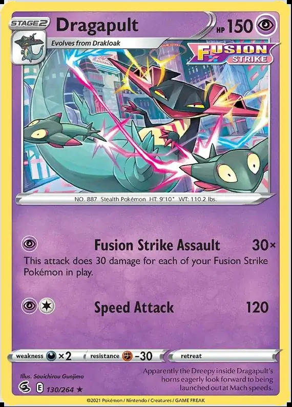 Dragapult [Cosmos Holo] #130 Pokémon Card from Pokemon Fusion Strike Set 