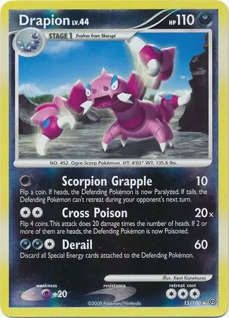 Drapion [Reverse Holo] #15 Pokémon Card from Pokemon Stormfront Set 