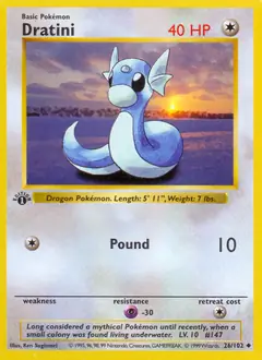 Dratini #26 Pokémon Card from Pokemon Base Set Set 