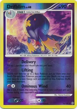 Drifblim [Reverse Holo] #16 Pokémon Card from Pokemon Stormfront Set 