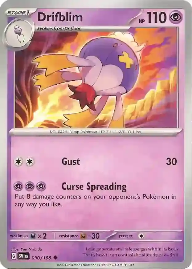 Drifblim #90 Pokémon Card from Pokemon Scarlet & Violet Set