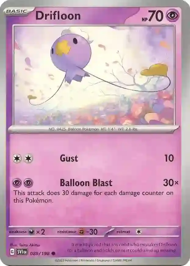 Drifloon #89 Pokémon Card from Pokemon Scarlet & Violet Set