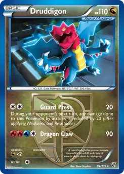 Druddigon [Cracked Ice Holo] #94 from Plasma Storm Pokémon card set
