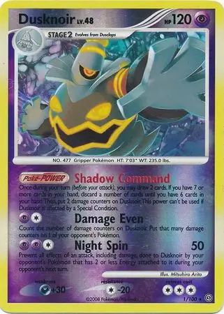 Dusknoir [Reverse Holo] #1 Pokémon Card from Pokemon Stormfront Set 