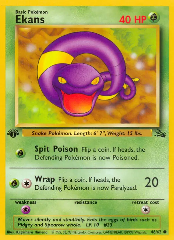 Ekans [1999-2000] #46 from Fossil Pokémon card set