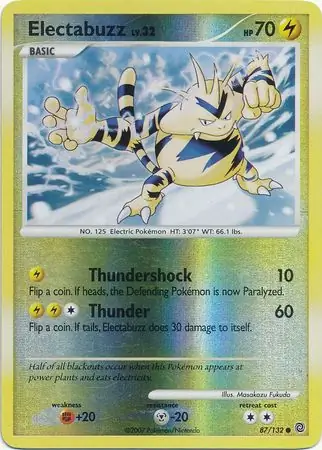 Electabuzz [Reverse Holo] #87 from Secret Wonders Pokémon card set