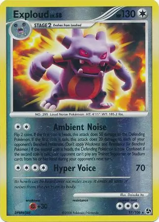 Exploud [Reverse Holo] #17 from Great Encounters Pokémon card set
