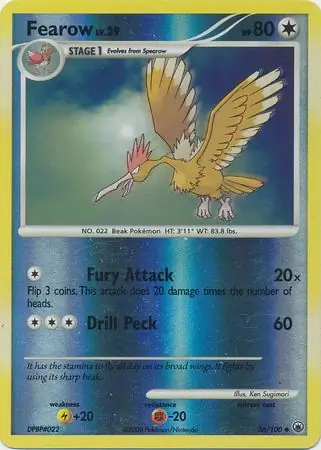 Fearow [Reverse Holo] #36 Pokémon Card from Pokemon Majestic Dawn Set 