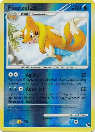 Floatzel [Reverse Holo] #37 Pokémon Card from Pokemon Great Encounters Set 