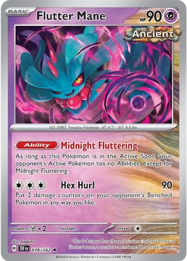 Flutter Mane #78 Pokémon Card from Pokemon Temporal Forces Set 