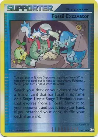 Fossil Excavator [Reverse Holo] #111 from Mysterious Treasures Pokémon card set