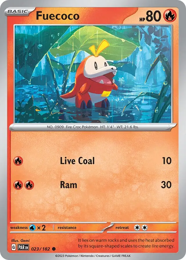 Fuecoco #23 Pokémon Card from Pokemon Paradox Rift Set